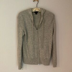 I.Crew cashmere hooded zip-up sweater